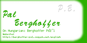 pal berghoffer business card